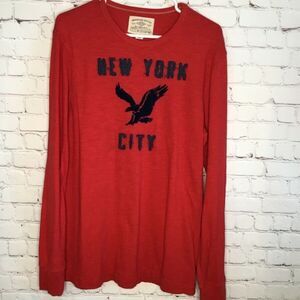 American Eagle Outfitters Men's Long Sleeve Henley Neck Classic Fit Tees Size MT